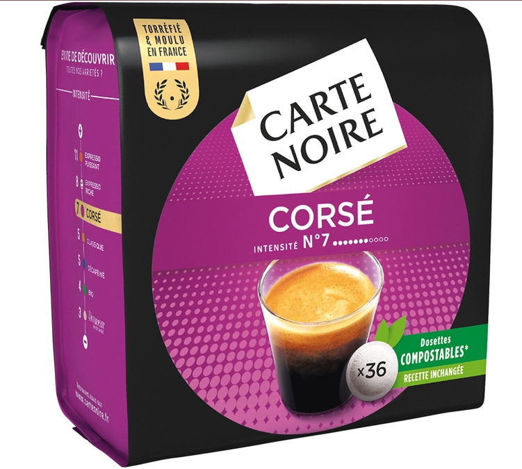 Carte Noire Expresso Corsé N°7, Café en Dosettes Compostables Compatibles  Senseo, Paquet de 60 dosettes souples : : Epicerie