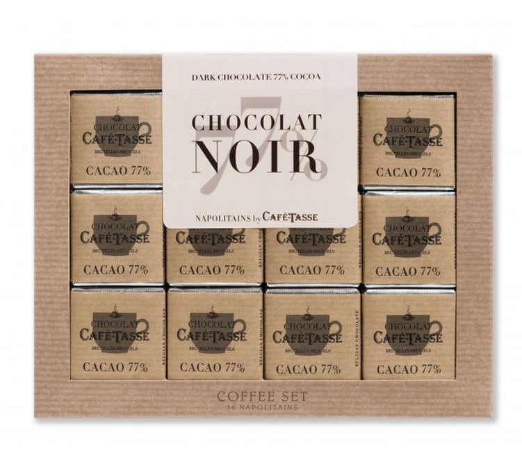 CAFE TASSE - Chocolat Napolitain - Coffret Coffee Set Extra Noir 77%