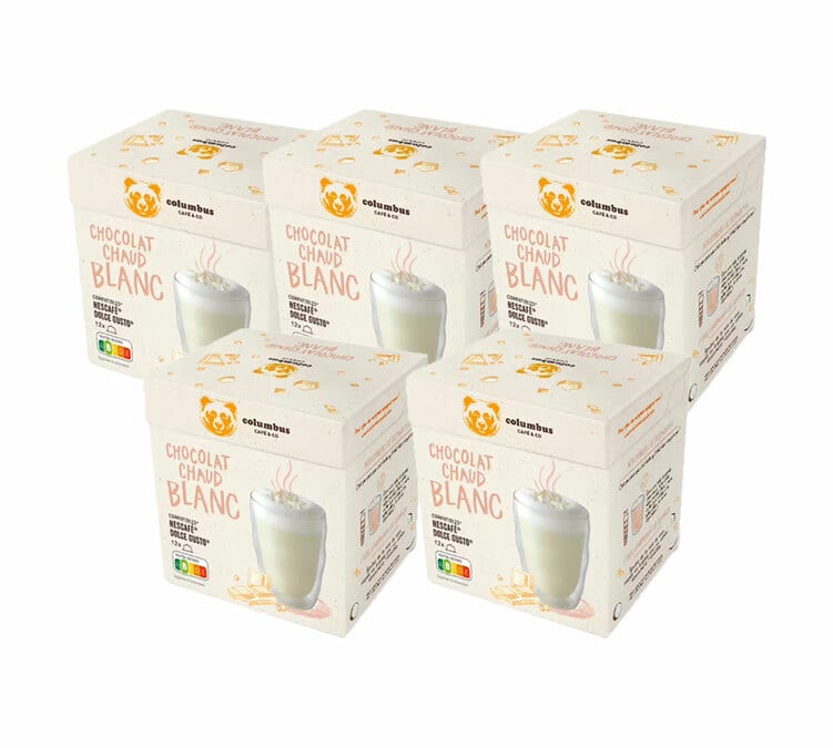 48 CAPSULES CHOCOLAT BLANC ET COCO COMPATIBLES DOLCE GUSTO