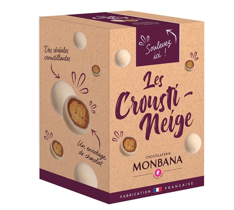 Maxi Box assortiment de Pralinéa, Crousti-neige et Amande cacaotée 400g -  MONBANA