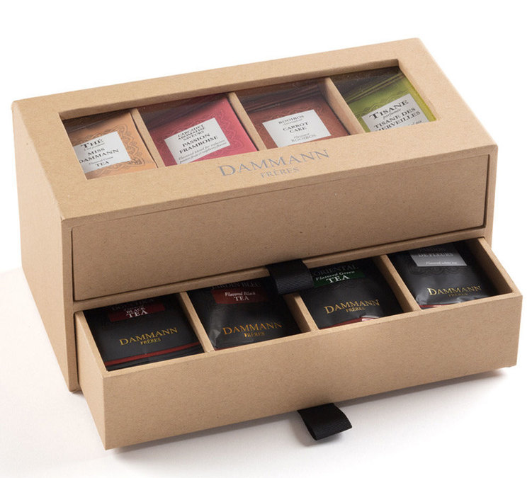 Coffret Thé en Kraft 56 sachets de thé et infusion Dammann Frères