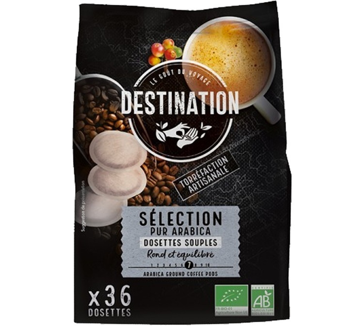 Destination Selection N°1 organic coffee soft pods for Senseo x 36