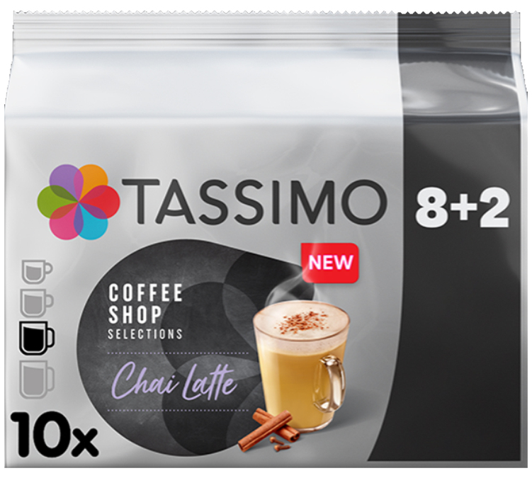 lot de dosettes tassimo coffee shop chai latte emballage de 20 t-discs pour boissons chaudes