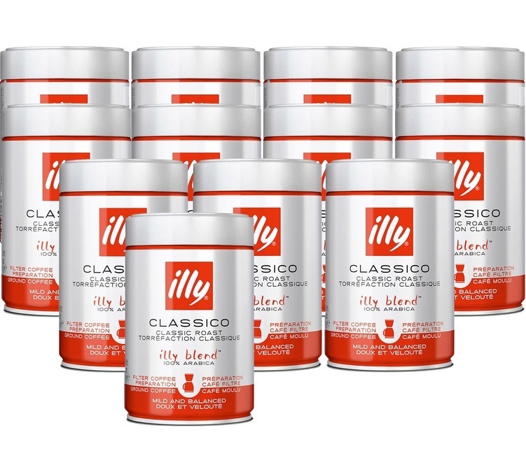 Illy "Classico " ground coffee (special dripfilter grind) 12x250g