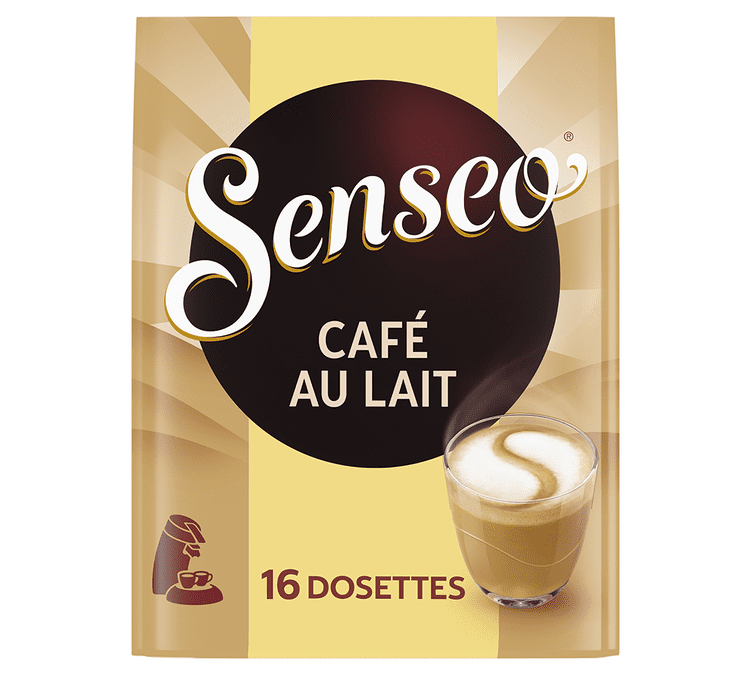 Senseo, 16 dosettes souples de café au lait compatibles Senseo