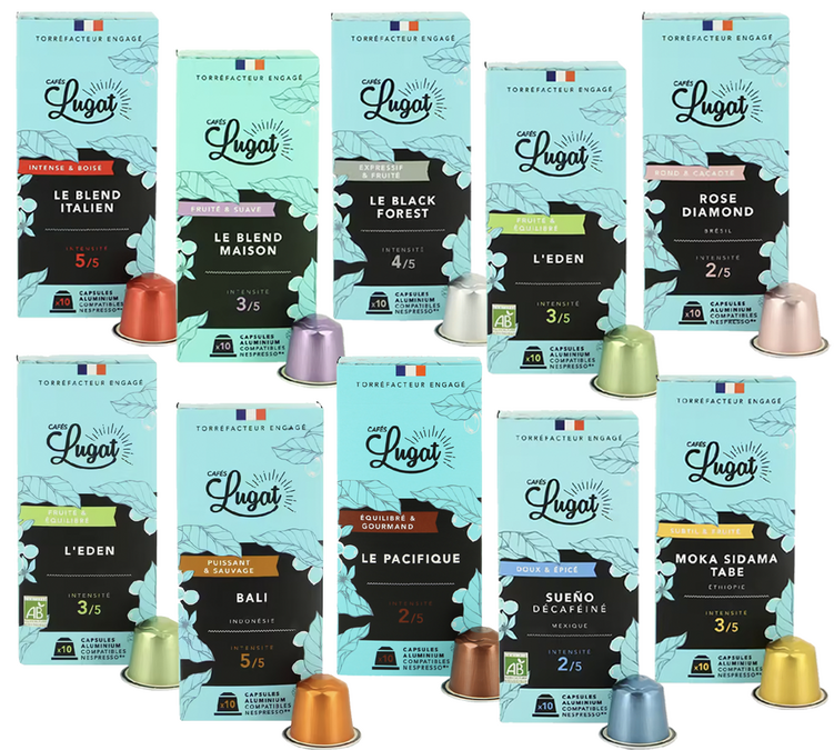 Pack Cafés Forts x 100 Compatibles Machine à Café Nespresso®