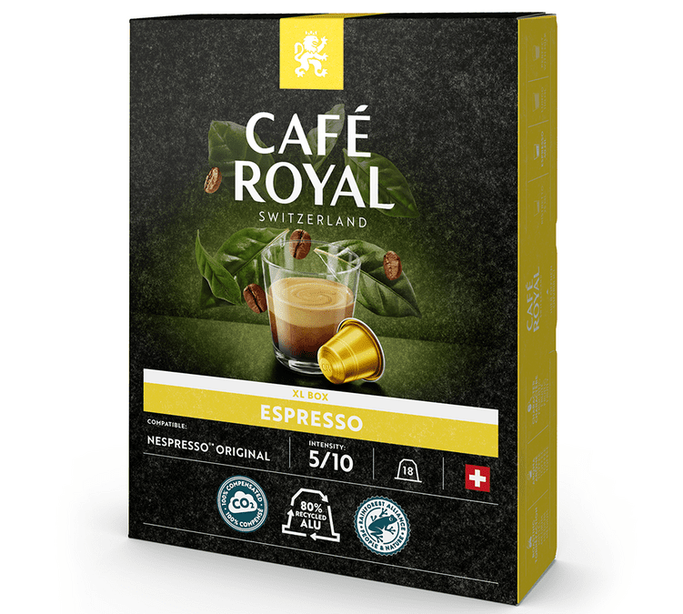  80 x CAFE ROYAL - ESPRESSO CARAMEL COFFEE - ALUMINIUM CAPSULES  for the NESPRESSO®* - SYSTEM - Intensity 4