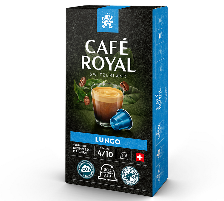 10 capsules aluminium Lungo pour Nespresso® - Café Royal
