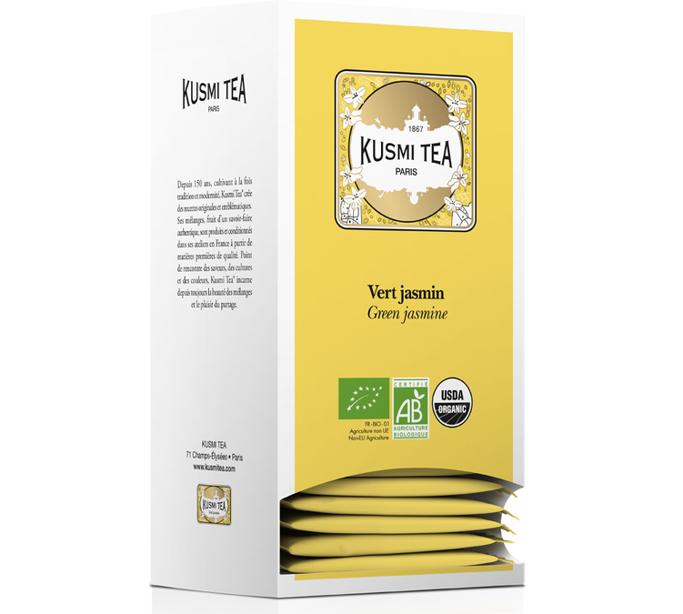 Thé vert Jasmin Bio - 25 sachets individuels - Kusmi Tea