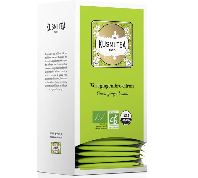Thé vert gingembre-citron bio - 25 sachets - Kusmi Tea