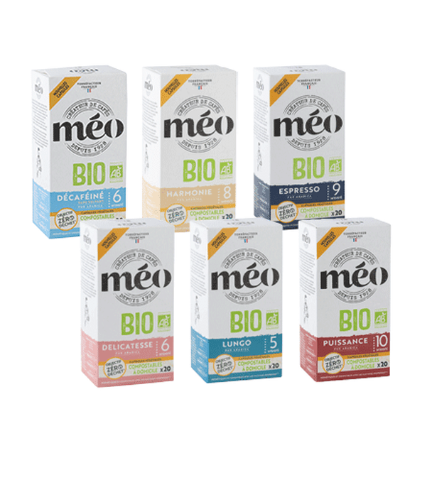 Café Méo Capsules Compostables Bio Espresso X20 20 Boites En Carton  Compatible Nespresso