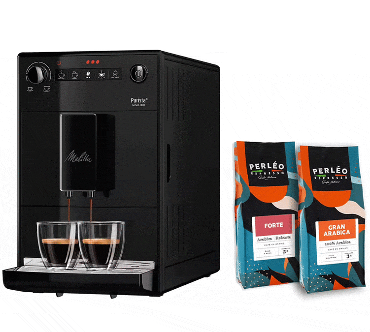 Melitta Purista® F230-002 Pure Black - machine à café Pack 4 mois de café