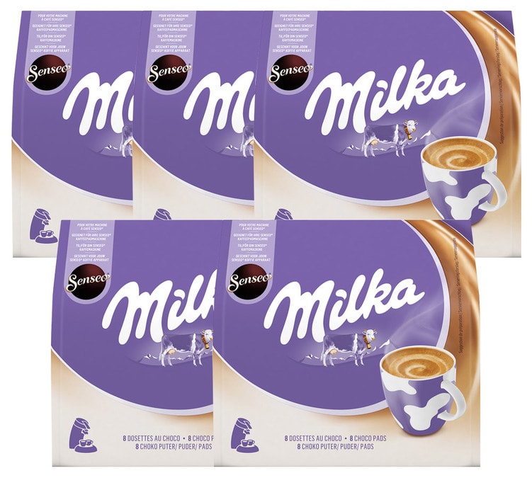 Chocolat chaud Senseo Milka, paquet de 8 dosettes - Café en dosette, en  capsule