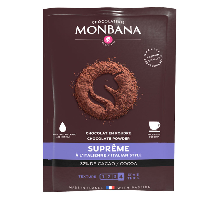 Chocolat en poudre Monbana Suprême - 25g x 10