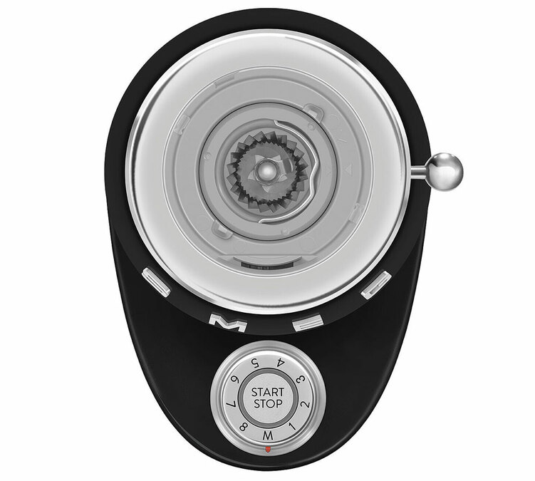 Moulin à café électrique smeg cgf03 noir brillant en plastique