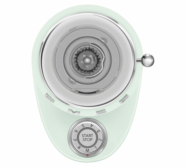 Moulin à café électrique smeg cgf03 vert brillant en plastique