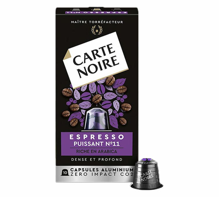 CARTE NOIRE 50 Capsules en aluminium compatibles Nespresso® puissant N°11