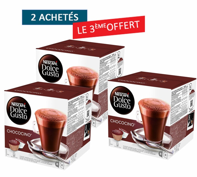 Offre 2+1 - 16 capsules Nescafe Dolce Gusto Chococino
