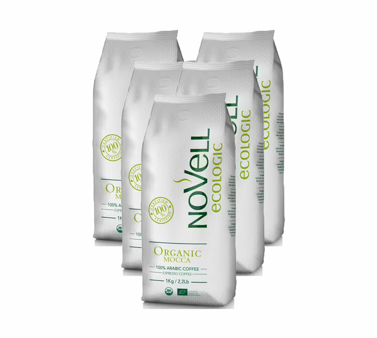 5kg Café en grains Organic Mocca Arabica notes gourmandes NOVELL