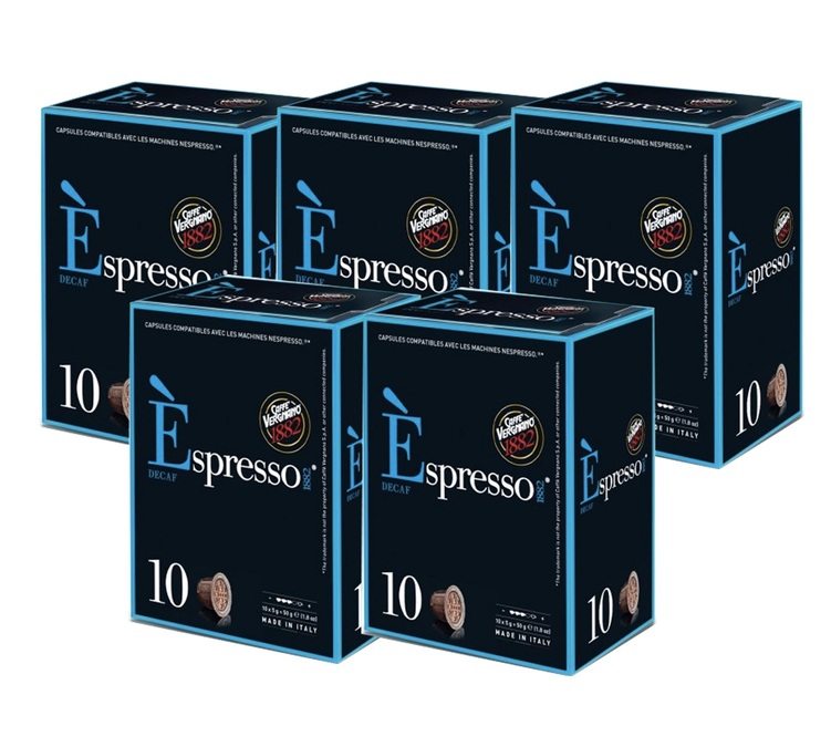Espresso Decaffeinated coffee capsules by Caffè Vergnano x 50