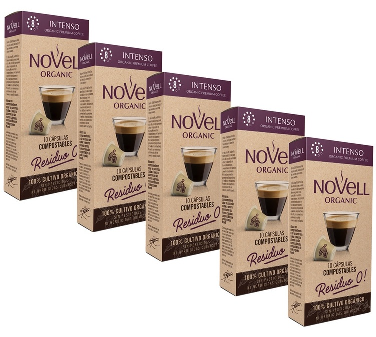 Novell Organic Coffee Pods Intenso Compostable Capsules x 50