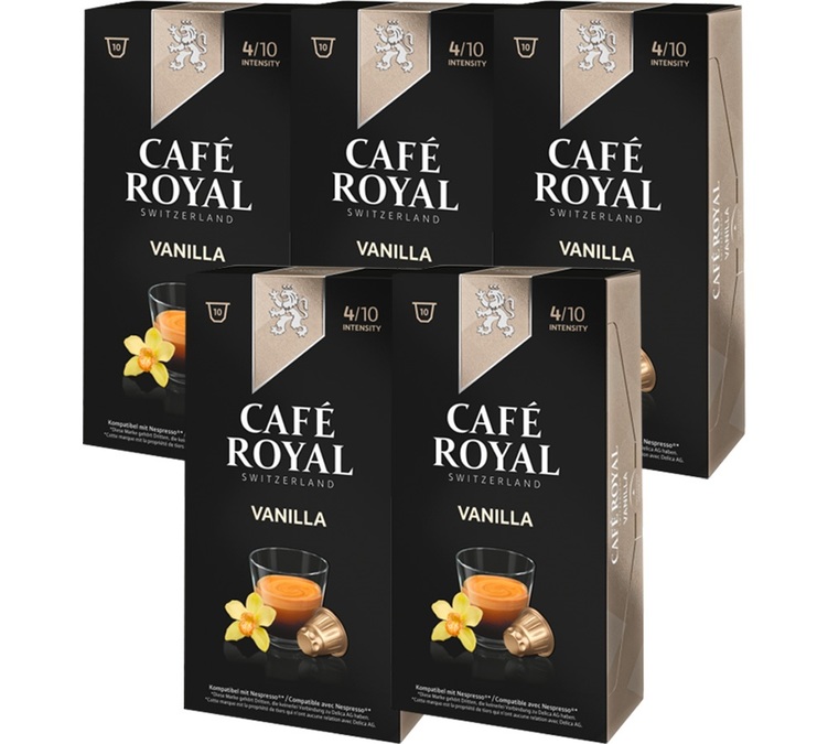 50 capsules aromatisées vanille pour Nespresso Café Royal