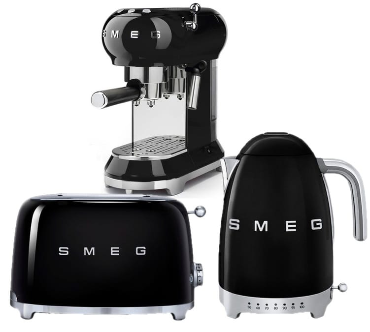 SMEG - grille-pain, machine expresso et bouilloire - Noir
