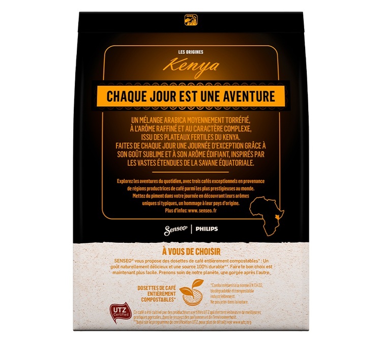 32 dosettes souples Senseo® pure origine Kenya