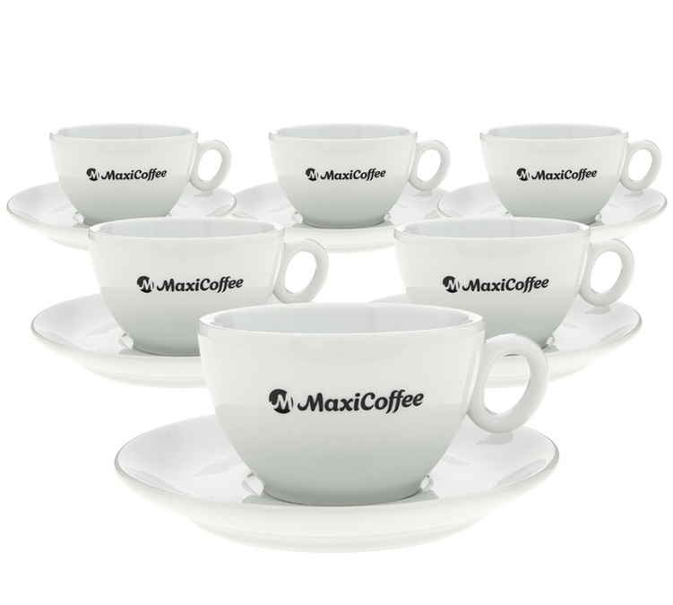 MaxiCoffee 6 porcelain cappuccino cups and saucers 175ml