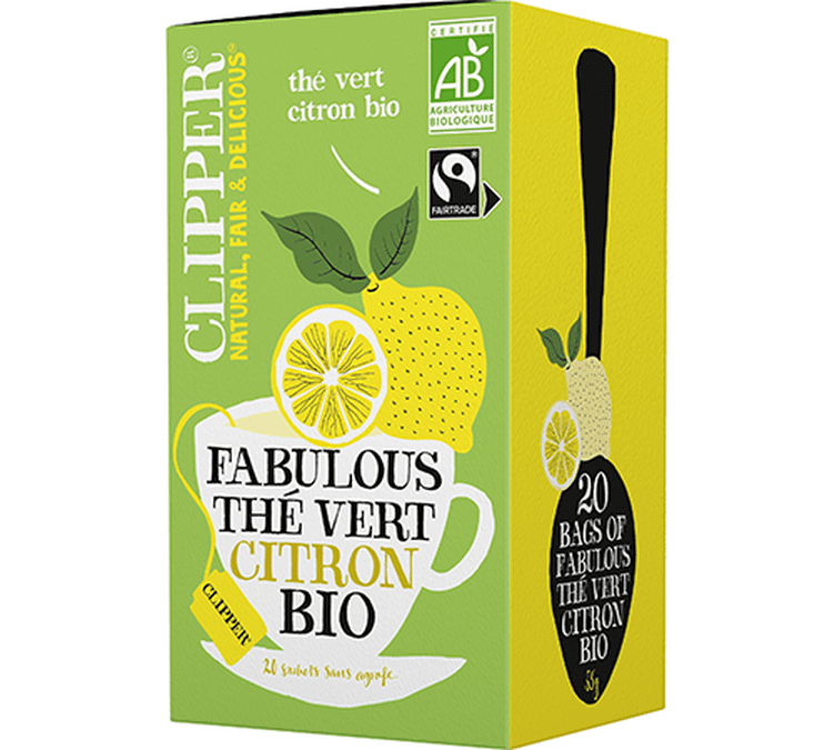 Clipper Thé Vert Citron Fabulous Bio & Equitable 20 sachets