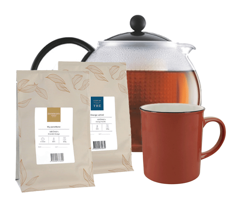 Boîte à thé Personnalisée - 2 Tasses et Thé