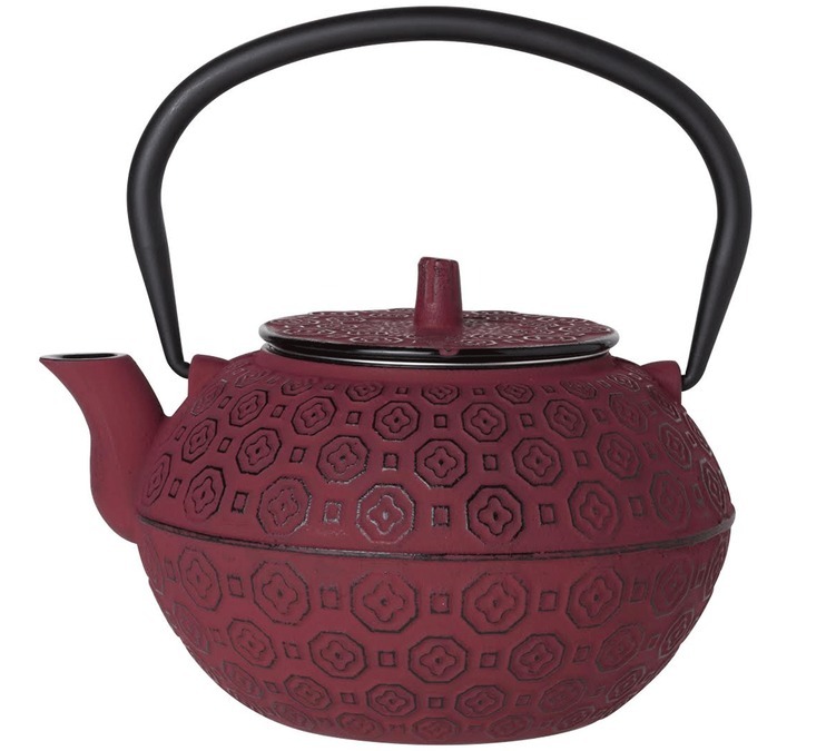 Cosy & Trendy 'Takayama' red castiron teapot with infuser + Free Tea