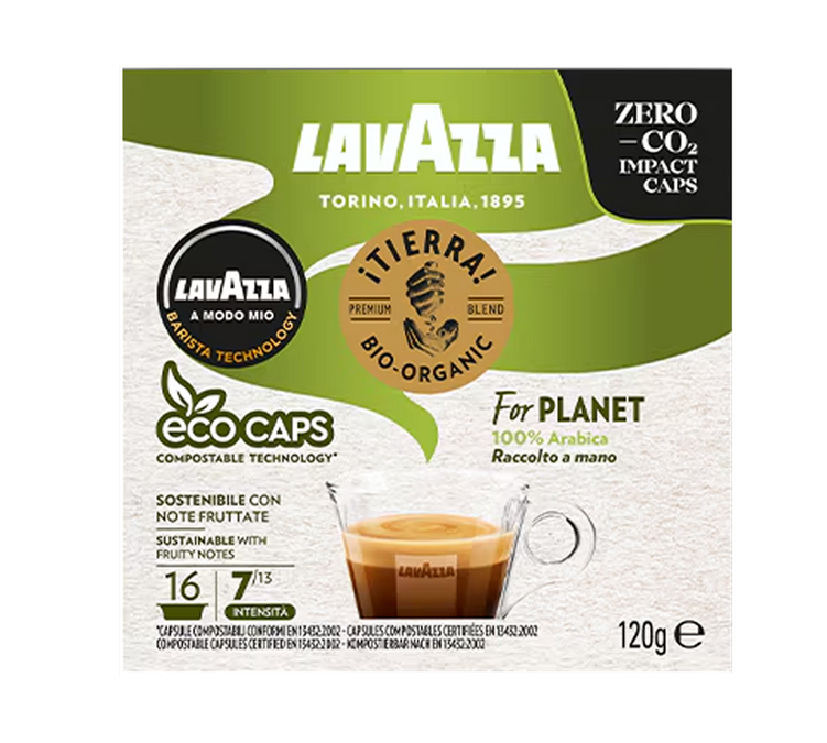 scatola cialde tierra for planet bio lavazza a modo mio