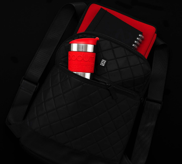 Mug isotherme inox Piston Travel Press 35 cl Rouge Bodum