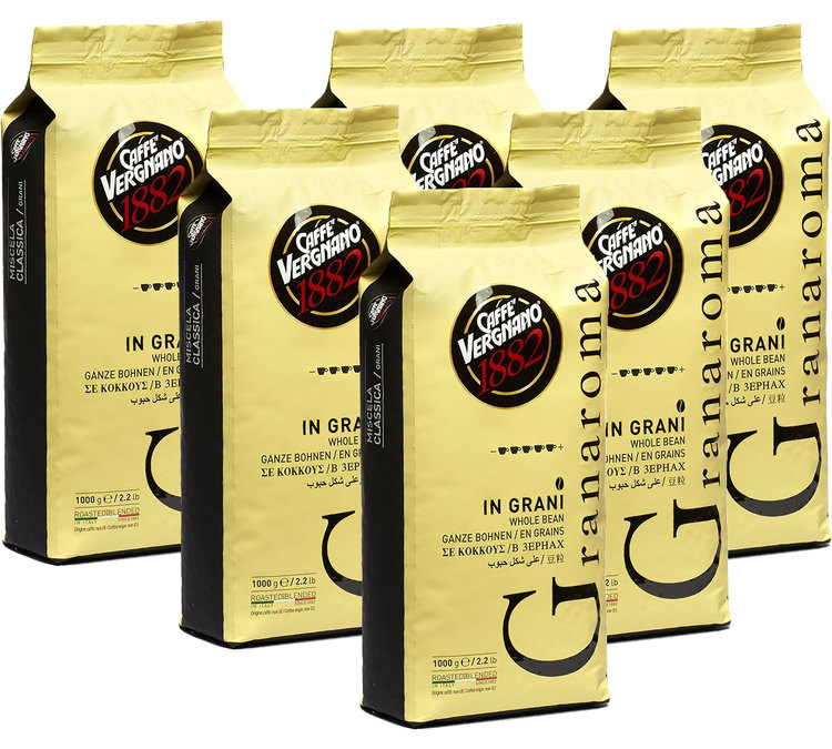 Caffè Vergnano Coffee Beans Gran Aroma 6 x 1kg