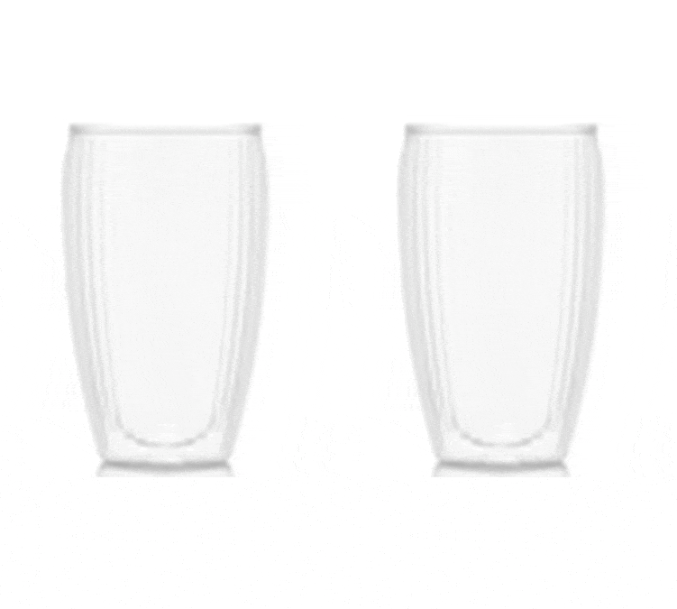 6 verres double paroi Pavina Bodum en verre transparent 35cl