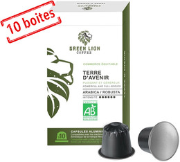 Green Lion Coffee Terre d'avenir Commerce Equitable x100 compatibles Nespresso