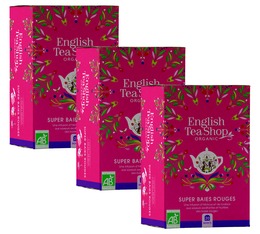 Pack Infusion Super Baies Rouges bio - 3  20 sachets plats - English Tea Shop