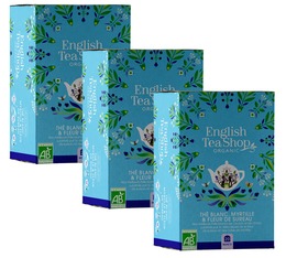 Pack Thé blanc aux fleurs de sureau et myrtilles bio -3x20 sachets mousselines - English Tea Shop