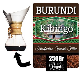 Café moulu pour cafetière Hario/Chemex Burundi Kibingo - Torréfaction Filtre - Région Kayanza - 250 gr - Lionel