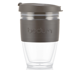 Mug à emporter double paroi, avec couvercle à vis, 25 cl, plastique - JOYCUP - Dark Roast - Bodum