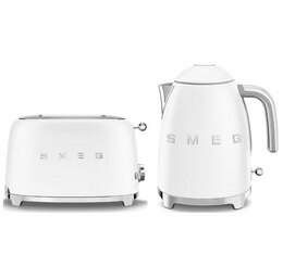 Set Petit-Déjeuner Grille-Pain TSF01WHMEU et Bouilloire KLF03WHMEU Blanc Mat - SMEG