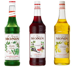Lot de 3 Sirops Monin Menthe / Grenadine / Citron 3 x 1 L