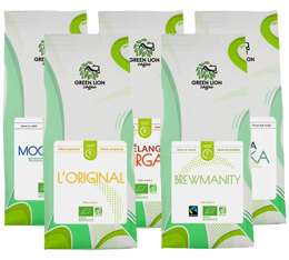 1,250 kg - Pack Découverte - Café en grain Bio - GREEN LION COFFEE