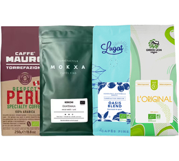 4 x 250g - Café en grain  - Pack découverte Bio torréfié en Europe