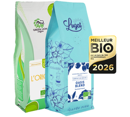 2 x 1 kg - Café en grain - Médaillé Meilleur Produit Bio 2026 - MAXICOFFEE
