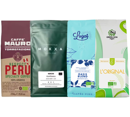 4 x 250g - Café en grain  - Pack découverte Bio torréfié en Europe