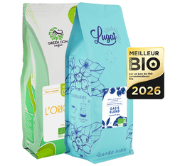2 x 250 g - Café en grain - Médaillé Meilleur Produit Bio 2026 - MAXICOFFEE