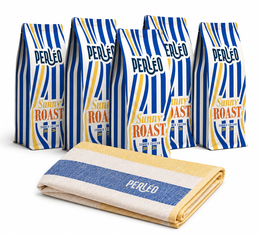 5 x 230 g Café en grain Sunny Roast + Serviette de plage offerte - PERLÉO