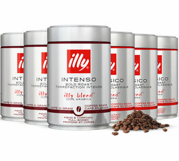 6 x 250 g - Café en grain - Pack Classico & Intenso - ILLY